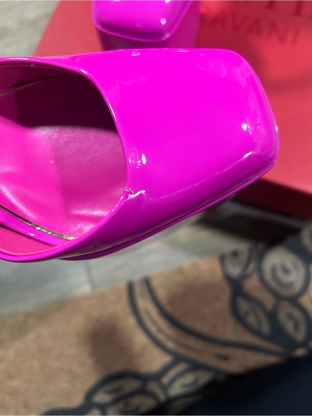 Valentino Garavani Neon Pink Platform Ankle-Strap Heels - Picture 4 of 6